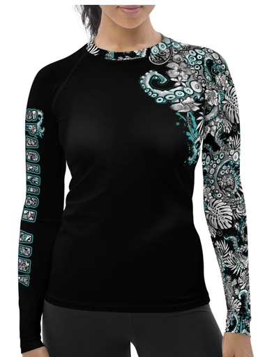 SPACEFISH Electric Blue Octofloral Rashguard 