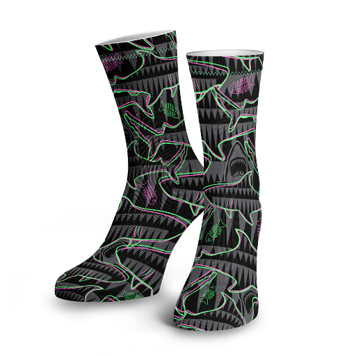 [SFA008DS] SPACEFISH Neon Jaws Dive Socks