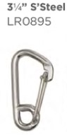 [LR0895] ISC Wire-Gate Carabiner S/S 3,75inch